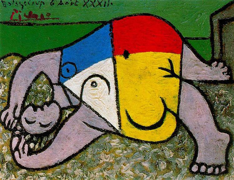 Pablo Picasso Classical Oil Paintings Woman On The Beach